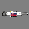 4mm Clip & Key Ring W/ Full Color Flag of Slovakia Key Tag